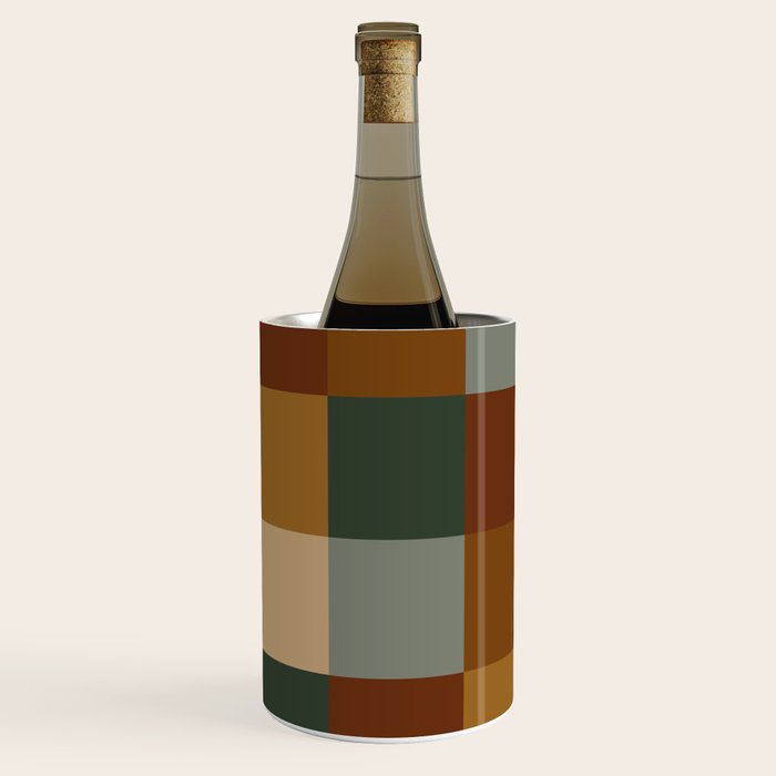 Bold Earthy Checks Pattern - Large VI Wine Chiller Gallery Image 3
