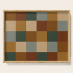 Bold Earthy Checks Pattern - Large VI Serving Tray Gallery Image 1