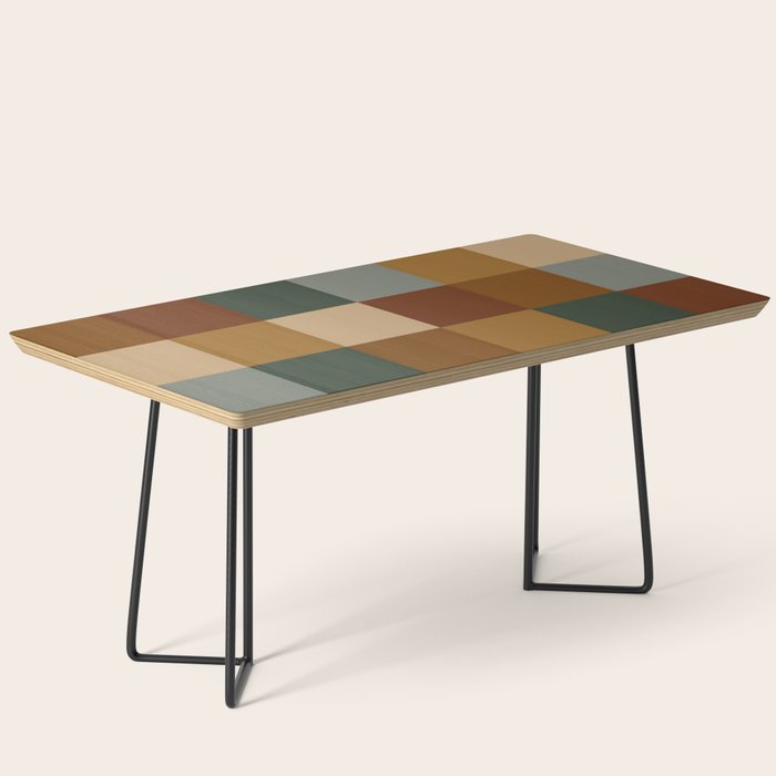 Bold Earthy Checks Pattern - Large VI Coffee Table Gallery Image 1