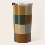 Bold Earthy Checks Pattern - Large VI Travel Mug Gallery Image 3