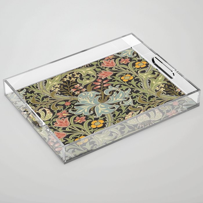 William Morris floral design  Acrylic Tray Gallery Image 1