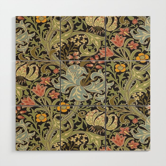 William Morris floral design  Wood Wall Art Gallery Image 1