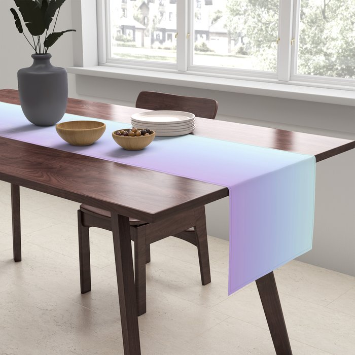 Ombre Color Lavender Blue Shade Table Runner Gallery Image 2