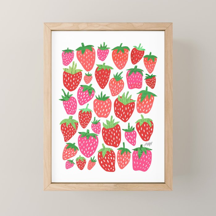 Strawberries Mini Art Print Gallery Image 1