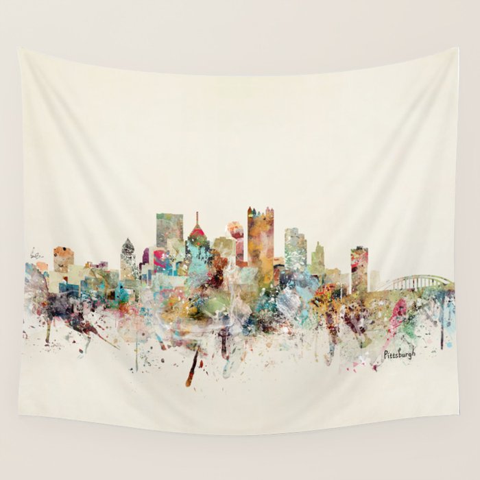 pittsburgh pennsylvania skyline Wall Tapestry Gallery Image 4