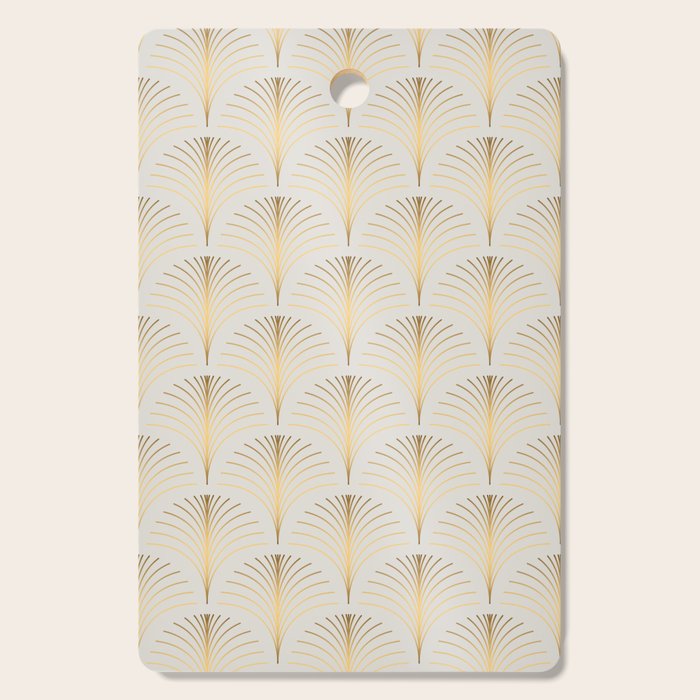 Golden Fan Leaf Art Deco Cutting Board Gallery Image 1