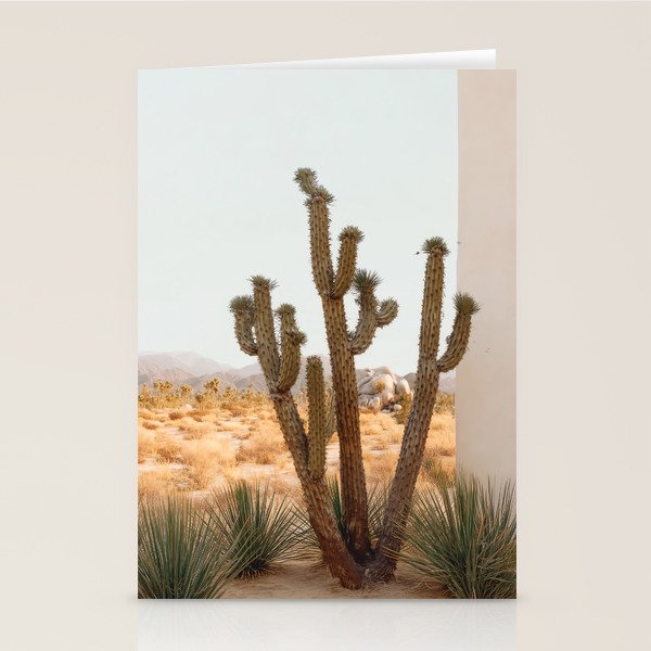 Sunset Cactus - Neutral Desert Wall Art Stationery Card Gallery Image 1