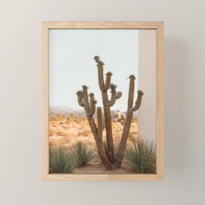 Sunset Cactus - Neutral Desert Wall Art Mini Art Print Gallery Image 1