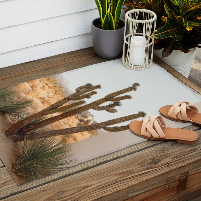Sunset Cactus - Neutral Desert Wall Art Outdoor Rug Gallery Image 2
