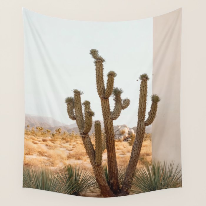 Sunset Cactus - Neutral Desert Wall Art Wall Tapestry Gallery Image 4