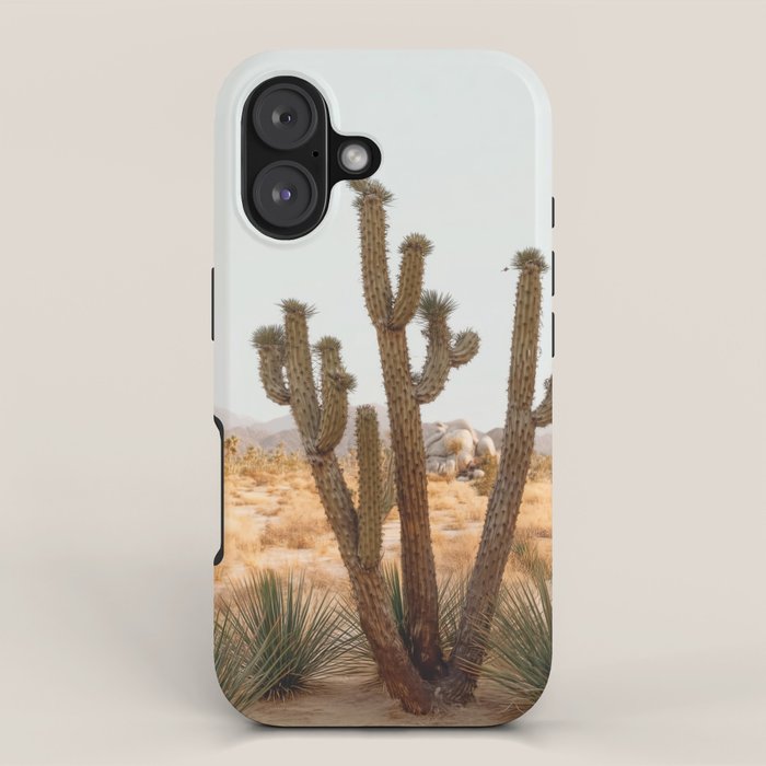 Sunset Cactus - Neutral Desert Wall Art iPhone Case Gallery Image 1