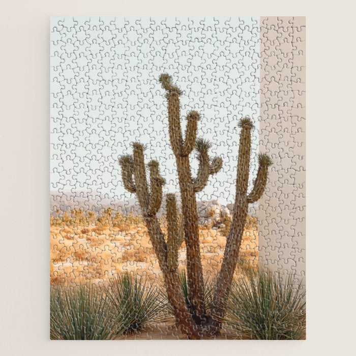 Sunset Cactus - Neutral Desert Wall Art Jigsaw Puzzle Gallery Image 1