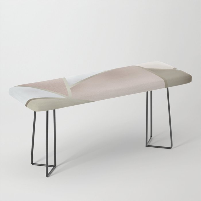 Geometric Art, Rose Gold, Blush Pink, Marble Prints Bench Gallery Image 1