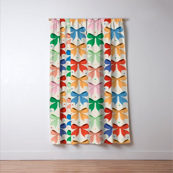 Charming Bow Pattern: A Colorful and Whimsical Design Window Curtain Gallery Image 3