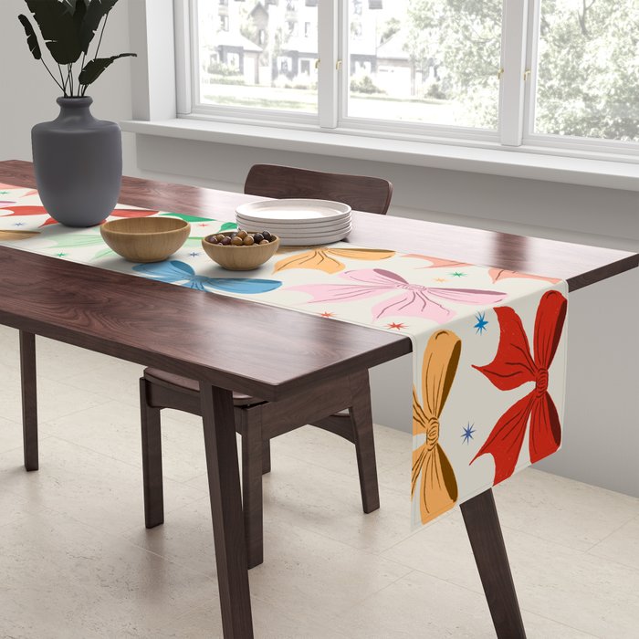 Charming Bow Pattern: A Colorful and Whimsical Design Table Runner Gallery Image 2