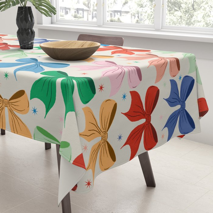 Charming Bow Pattern: A Colorful and Whimsical Design Tablecloth Gallery Image 3