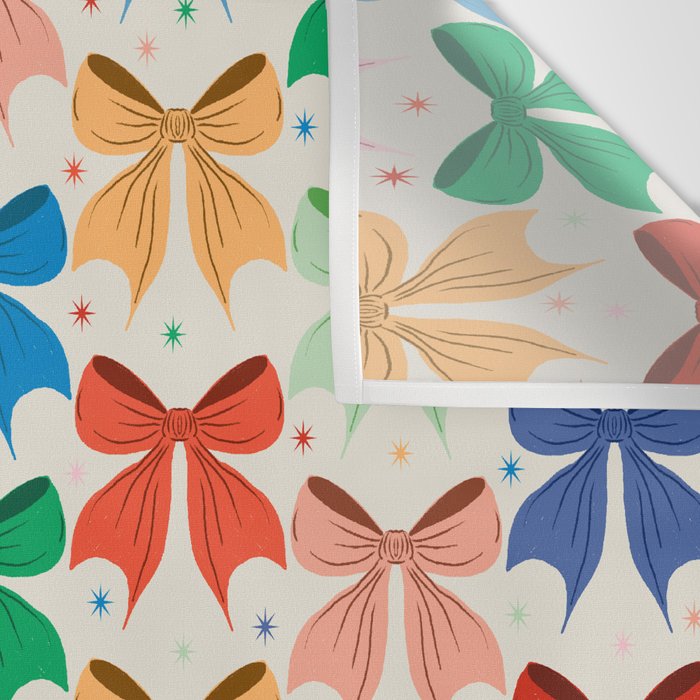 Charming Bow Pattern: A Colorful and Whimsical Design Wall Tapestry Gallery Image 3