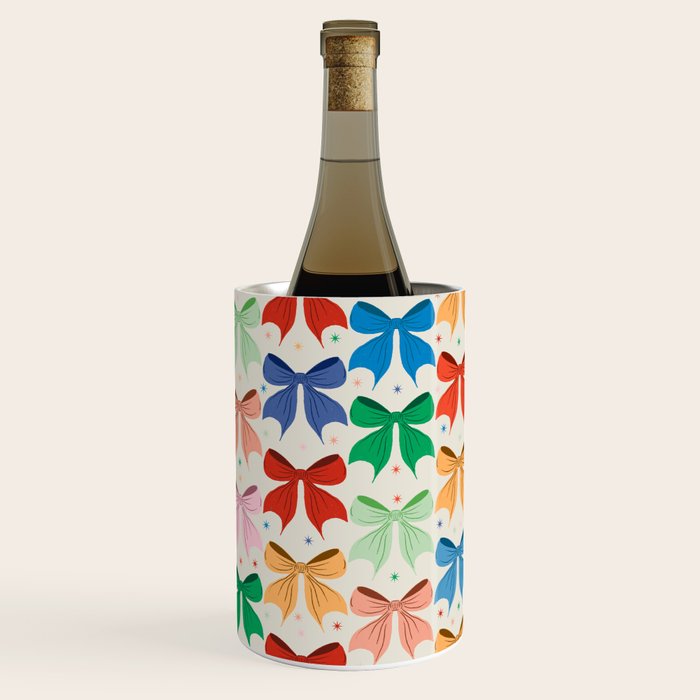 Charming Bow Pattern: A Colorful and Whimsical Design Wine Chiller Gallery Image 1