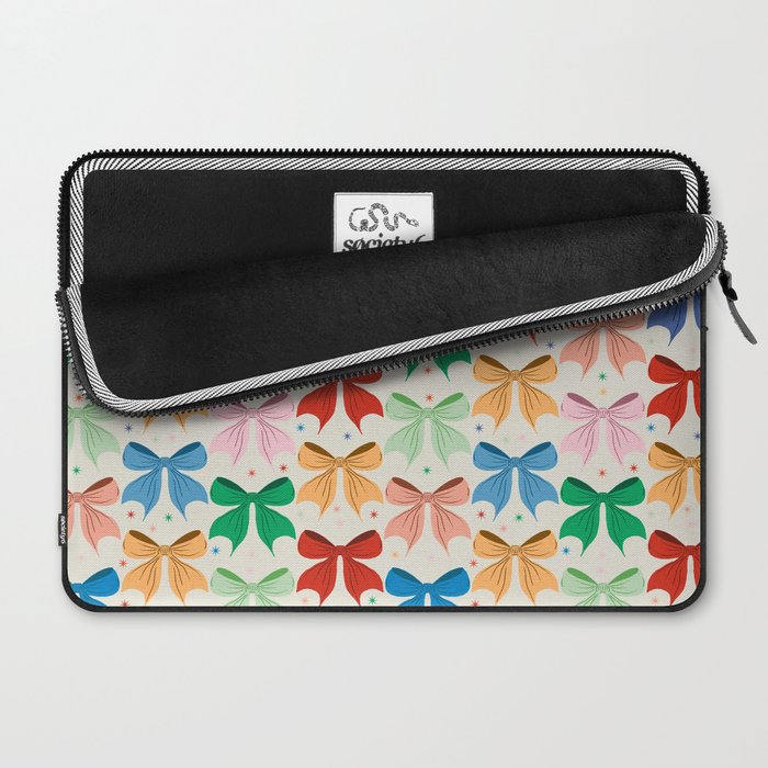 Charming Bow Pattern: A Colorful and Whimsical Design Laptop Sleeve Gallery Image 2