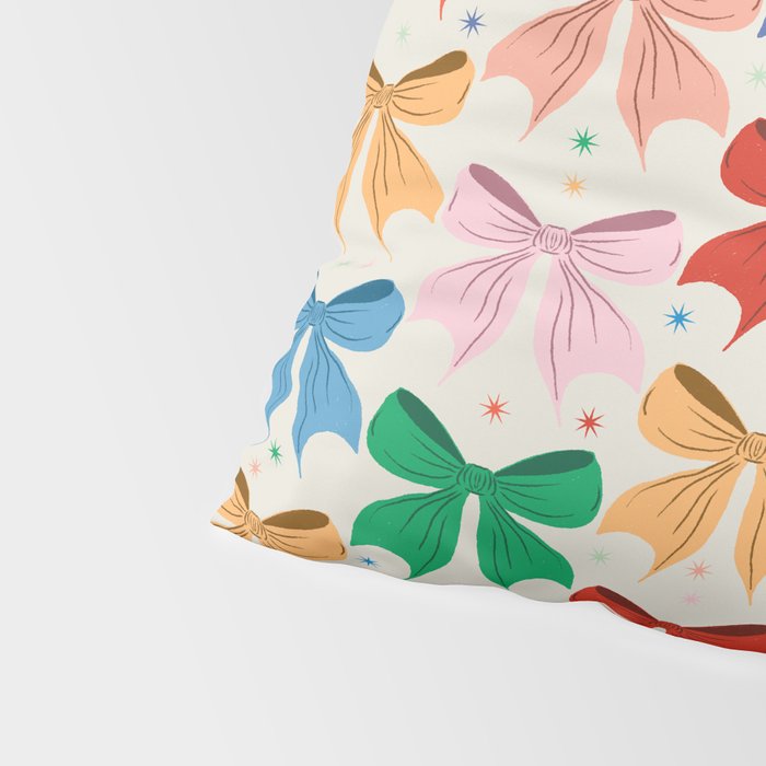 Charming Bow Pattern: A Colorful and Whimsical Design Pillow Sham Gallery Image 4