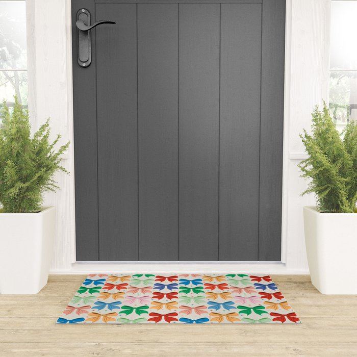 Charming Bow Pattern: A Colorful and Whimsical Design Welcome Mat Gallery Image 3