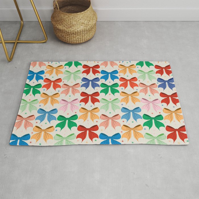 Charming Bow Pattern: A Colorful and Whimsical Design Rug Gallery Image 1