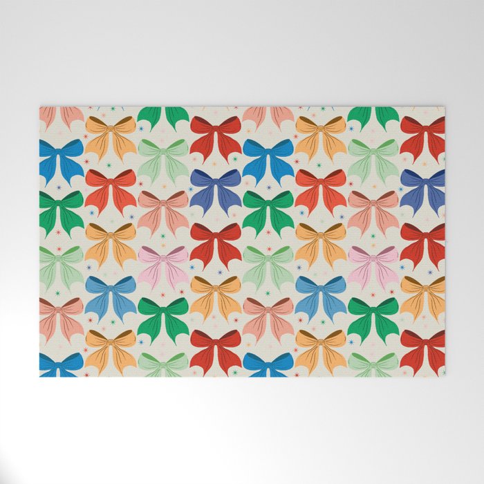 Charming Bow Pattern: A Colorful and Whimsical Design Welcome Mat Gallery Image 1