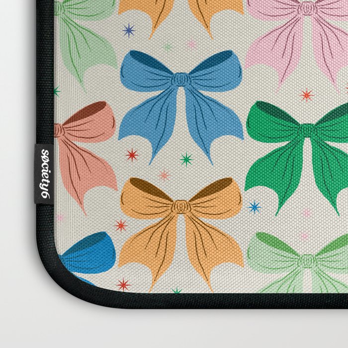 Charming Bow Pattern: A Colorful and Whimsical Design Laptop Sleeve Gallery Image 3