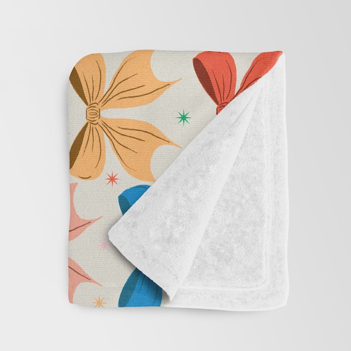Charming Bow Pattern: A Colorful and Whimsical Design Throw Blanket Gallery Image 3