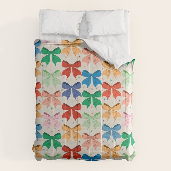 Charming Bow Pattern: A Colorful and Whimsical Design Comforter Gallery Image 1