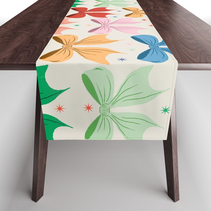 Charming Bow Pattern: A Colorful and Whimsical Design Table Runner Gallery Image 1