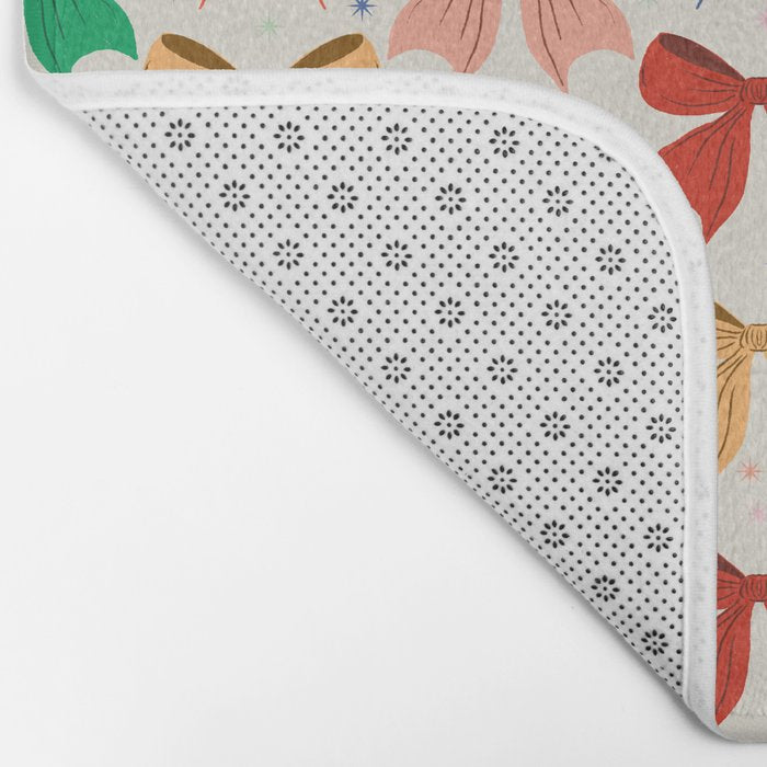 Charming Bow Pattern: A Colorful and Whimsical Design Bath Mat Gallery Image 2