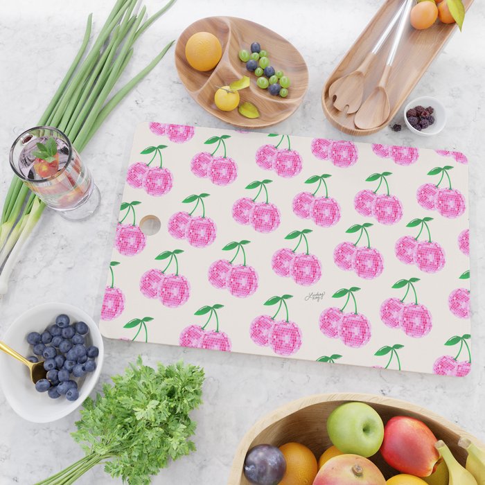 Disco Ball Cherries Cutting Board Gallery Image 2