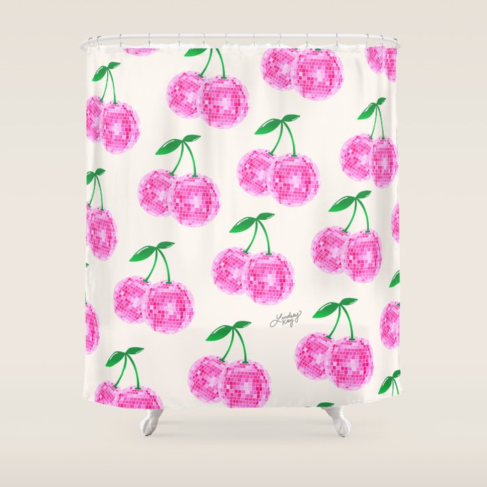 Disco Ball Cherries Shower Curtain Gallery Image 1