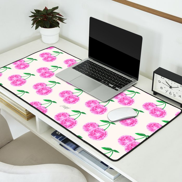 Disco Ball Cherries Desk Mat Gallery Image 2