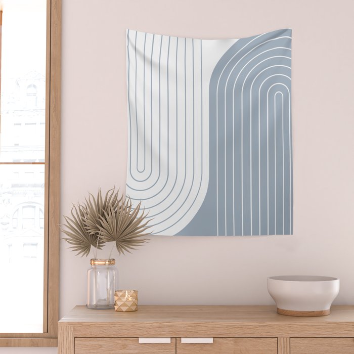 Two Tone Line Curvature LXVI Wall Tapestry Gallery Image 2