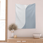 Two Tone Line Curvature LXVI Wall Tapestry Gallery Image 2