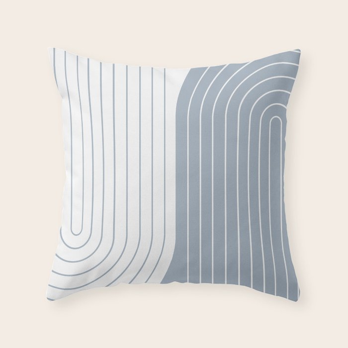 Two Tone Line Curvature LXVI Throw Pillow Gallery Image 1