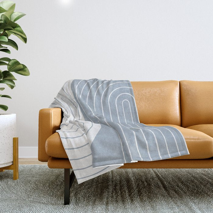 Two Tone Line Curvature LXVI Throw Blanket Gallery Image 1