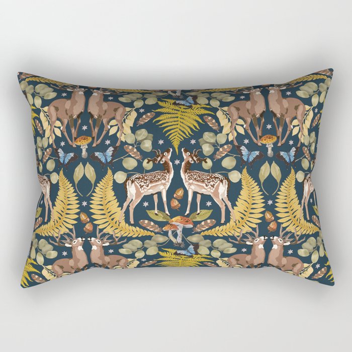 Deer Reflection at Night A Rectangular Pillow Gallery Image 2