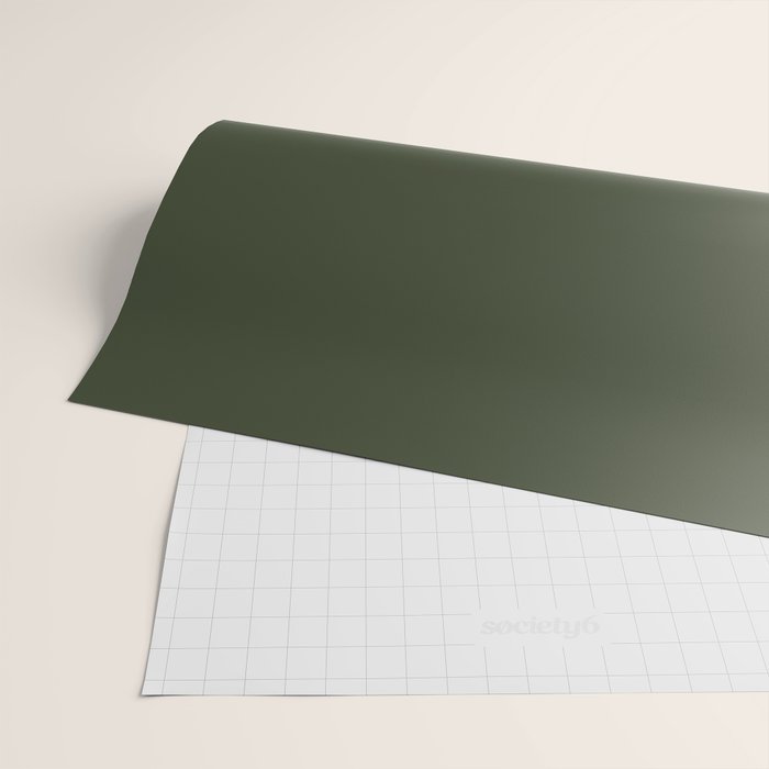 Dark Natural Green Solid Color Wrapping Paper Gallery Image 2