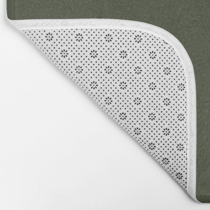 Dark Natural Green Solid Color Bath Mat Gallery Image 2