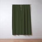 Dark Natural Green Solid Color Window Curtain Gallery Image 3