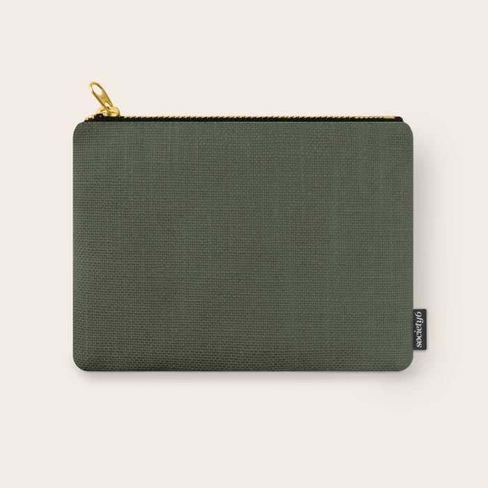 Dark Natural Green Solid Color Carry All Pouch Gallery Image 1