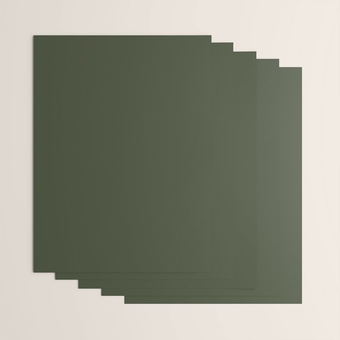 Dark Natural Green Solid Color Wrapping Paper Gallery Image 3