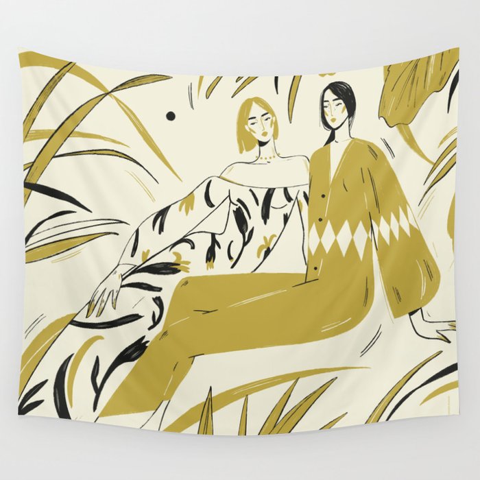 two girl  Wall Tapestry Gallery Image 4