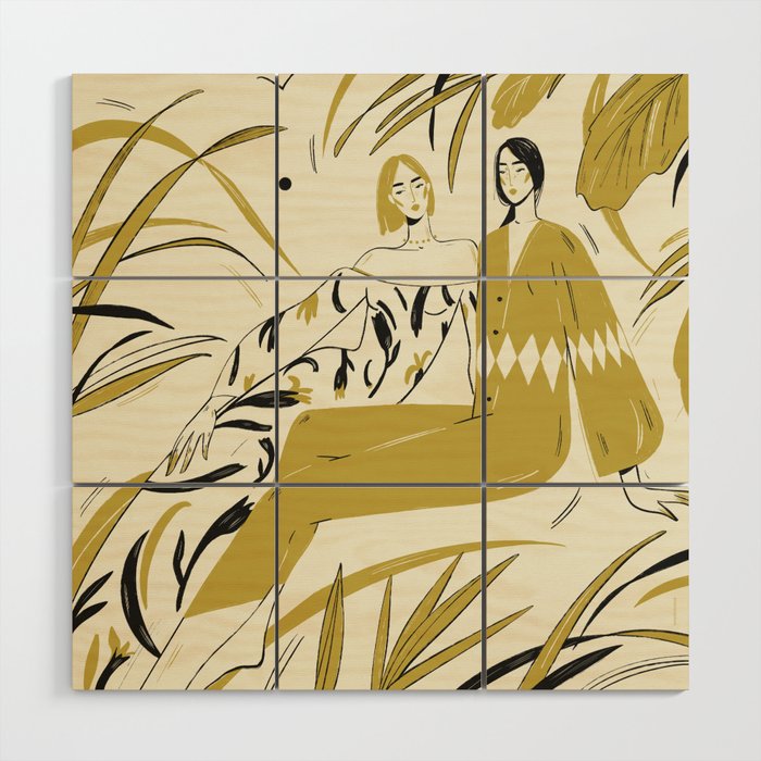two girl  Wood Wall Art Gallery Image 1