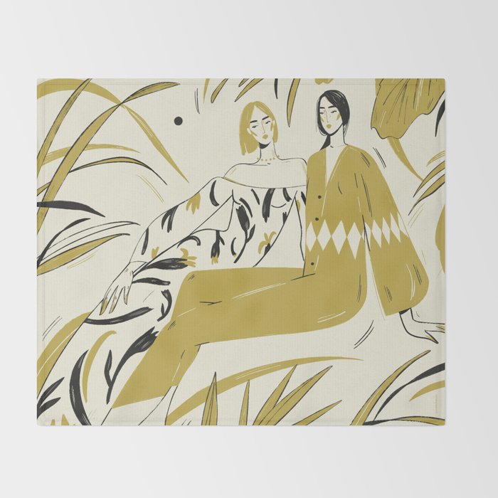 two girl  Throw Blanket Gallery Image 2
