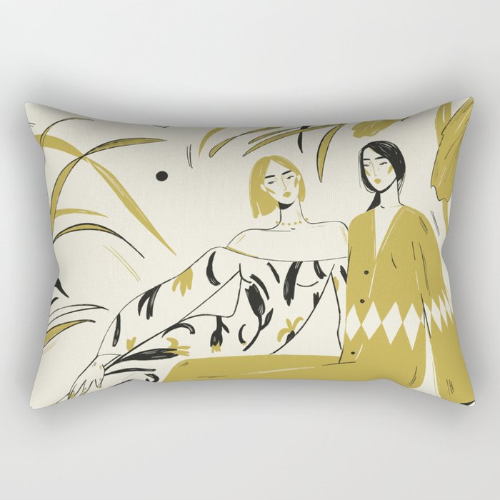 two girl  Rectangular Pillow Gallery Image 2