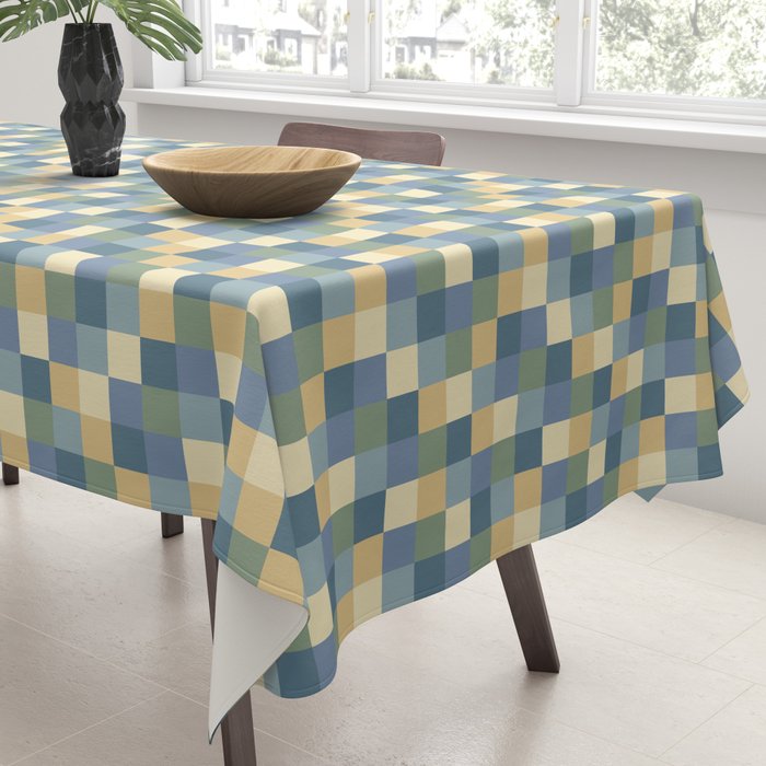 Bold Natural Checks Pattern - Small VIII Tablecloth Gallery Image 3